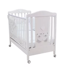 Baby Bed, BabyDreams, Bon-Bon, Drawer, Solid Wood, Italian Design, 133x71x106 cm, White-Grey