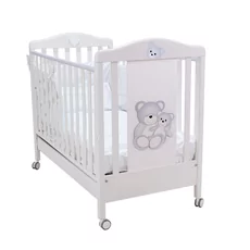 Baby Bed, BabyDreams, Cielo Mio, Drawer, Solid Wood, Italian Design, 133x71x106 cm, White-Grey