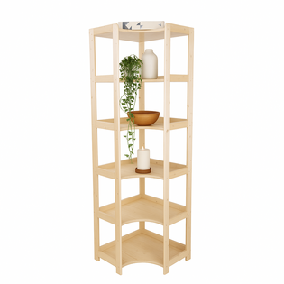 Raft Elisse Transilvan, 6 polite, Colt Interior, 60x60x203 cm, Natur
