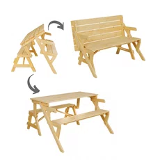 Kids' Transformers Bench, Bimbo, Transilvan, Picnic Table, Solid Wood, 98x44 cm, Lacquered