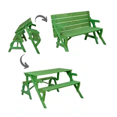 Kids' Transformers Bench, Bimbo, Transilvan, Picnic Table, Solid Wood, 98x44 cm, Green