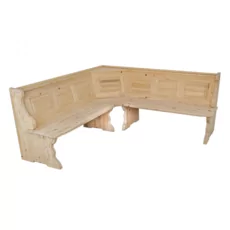 Corner Seat Spring, Transilvan, Premium, Solid Wood, Elegant Carved Design, 195x195 cm, Natural Wood