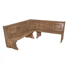 Corner Seat Spring, Transilvan, Premium, Solid Wood, Elegant Carved Design, 165x165 cm, Brown