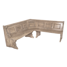 Corner Seat Spring, Transilvan, Premium, Solid Wood, Elegant Carved Design, 195x195 cm, Brown