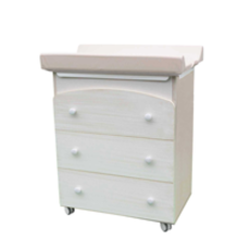 Comoda Bebe Cremino, BabyDreams, Transilvan, Lemn Masiv, Salteluta si Cadita Inclusa, 82x49x102 cm, Alb-Bej