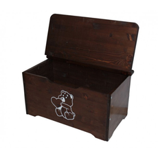 Kids Storage Box, Simba, Transilvan, Solid Wood, 74x41x39 cm, Walnut