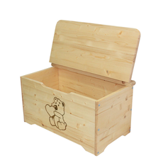 Kids Storage Box, Simba, Transilvan, Solid Wood, 74x41x39 cm, Natural Wood