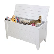Storage Box Toy, Transilvan, Solid Wood, 90x40x50 cm, White