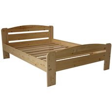 Double Bed Dumbo, Transilvan, Solid Wood, Model 3/2, 140x200 cm, Natural Wood