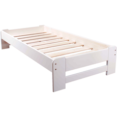 Single Bed Dumbo, Transilvan, Solid Wood, Model 1/1, 90x200 cm, White