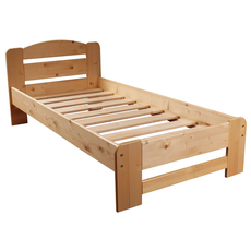 Single Bed Dumbo, Transilvan, Solid Wood, Model 3/1, 90x200 cm, Natural Wood