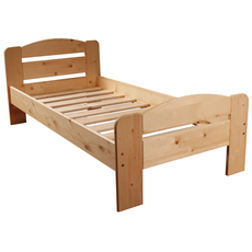 Single Bed Dumbo, Transilvan, Solid Wood, Model 3/2, 90x200 cm, Natural Wood