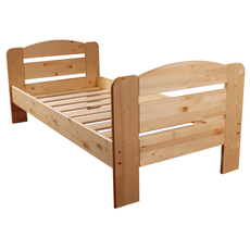 Single Bed Dumbo, Transilvan, Solid Wood, Model 3/3, 90x200 cm, Natural Wood