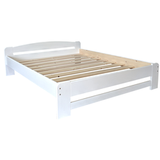 Double Bed Dumbo, Transilvan, Solid Wood, Model 2/1, 140x200 cm, White