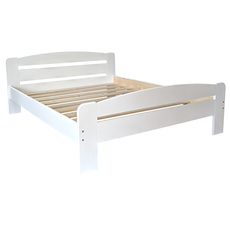 Double Bed Dumbo, Transilvan, Solid Wood, Model 3/2, 140x200 cm, White