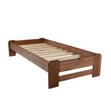 Single Bed Dumbo, Transilvan, Solid Wood, Model 1/1, 90x200 cm, Walnut