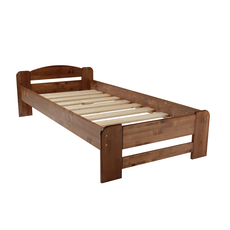 Single Bed Dumbo, Transilvan, Solid Wood, Model 2/1, 90x200 cm, Walnut