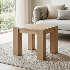 Masa Laterala Patrata, San Francisco Collection, Transilvan, Lemn Masiv Stejar, 64x38x54 cm, Stejar Natur Terra Periat