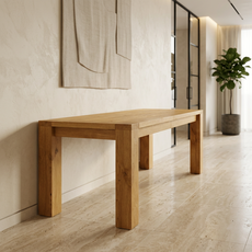 Masa Perete, San Francisco Collection, Transilvan, Lemn Masiv Stejar, 183x38x76 cm, Stejar Natur Terra Periat