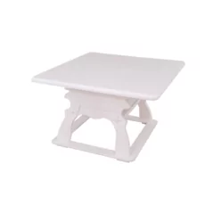 Table Spring, Transilvan, Premium, Solid Wood, Elegant Carved Design, 105x105 cm, White