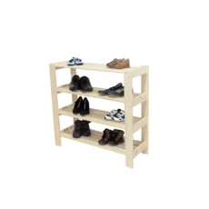 Shoes Shelf, Tofi, Transilvan, 4 Levels, Solid Wood, 85x30x80 cm, Natural Wood