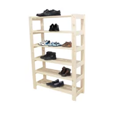 Shoes Shelf, Transilvan, Tofi, 6 Levels, Solid Wood, 85x30x125 cm, Natural Wood