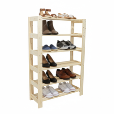 Transilvan cipőtartó Tofi, 6 Szintes, 85x30x125 cm, Natúr