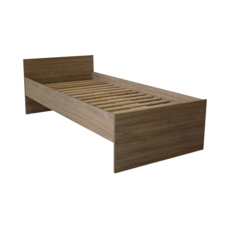 Single Bed Econova, Transilvan, Wood Veneer, 90x200 cm, Sonoma