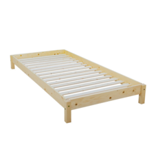 Single Bed Leo, Transilvan, Solid Wood, 90x200 cm, Lacquered