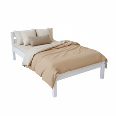 Pat de o persoana Sally, Transilvan, Lemn Masiv, Model 3/1, 90x190 cm, Alb