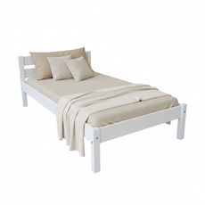 Single Bed Sally, Transilvan, Solid Wood, Model 3/1, 90x190 cm, White