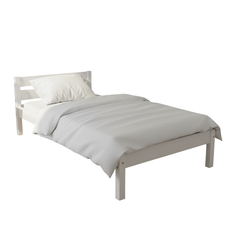 Pat de o persoana Sally, Transilvan, Lemn Masiv, Model 3/1, 90x190 cm, Alb