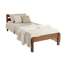 Pat de o persoana Sally, Transilvan, Lemn Masiv, Model 3/1, 90x190 cm, Nuc