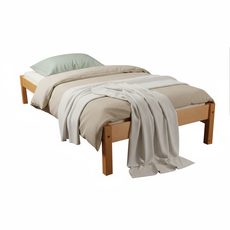 Pat de o persoana Transilvan,  Sally, Lemn Masiv, Model 1/1, 90x200 cm, Lacuit