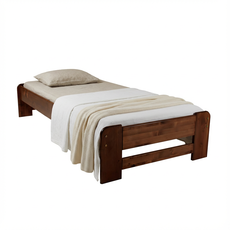 Pat de o persoana Transilvan, Dumbo, Lemn Masiv, Model 1/1, 90x200 cm, Nuc