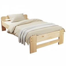 Pat de o persoana Transilvan, Dumbo, Lemn Masiv, Model 2/1, 90x200 cm, Lacuit