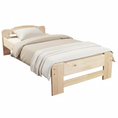 Pat de o persoana Transilvan, Dumbo, Lemn Masiv, Model 2/1, 90x200 cm, Natur