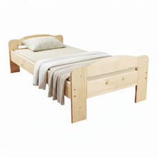 Pat de o persoana Transilvan, Dumbo, Lemn Masiv, Model 2/2, 90x200 cm, Natur