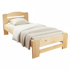 Pat de o persoana Transilvan, Dumbo, Lemn Masiv, Model 3/1, 90x200 cm, Lacuit