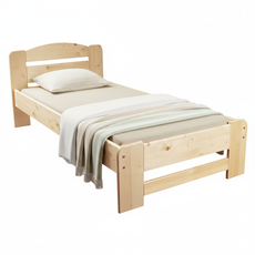 Pat de o persoana Transilvan, Dumbo, Lemn Masiv, Model 3/1, 90x200 cm, Natur