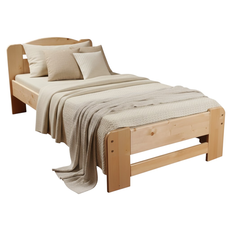 Pat de o persoana Transilvan, Dumbo, Lemn Masiv, Model 3/1, 90x200 cm, Natur