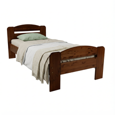 Pat de o persoana Transilvan, Dumbo, Lemn Masiv, Model 3/2, 90x200 cm, Nuc