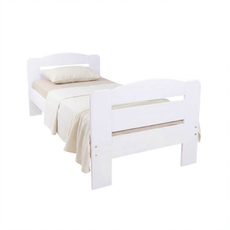 Pat de o persoana Transilvan, Dumbo, Lemn Masiv, Model 3/3, 90x200 cm, Alb