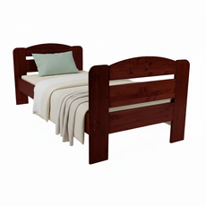 Pat de o persoana Transilvan, Dumbo, Lemn Masiv, Model 3/3, 90x200 cm, Cires