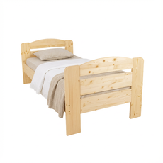 Pat de o persoana Transilvan, Dumbo, Lemn Masiv, Model 3/3, 90x200 cm, Lacuit