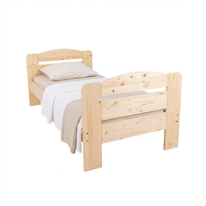 Pat de o persoana Transilvan, Dumbo, Lemn Masiv, Model 3/3, 90x200 cm, Natur