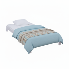 Pat de o persoana Transilvan, Leo, Lemn Masiv, 90x200 cm, Alb