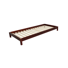 Single Bed Leo, Transilvan, Solid Wood, 90x200 cm, Cherry