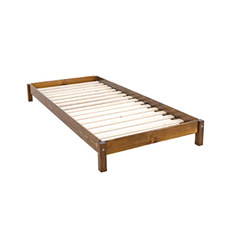 Single Bed Leo, Transilvan, Solid Wood, 90x200 cm, Walnut