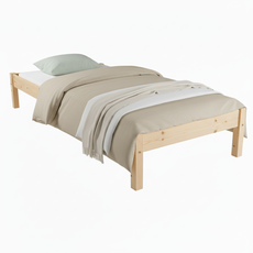 Pat de o persoana Transilvan, Sally, Lemn Masiv, Model 1/1, 80x200 cm, Natur